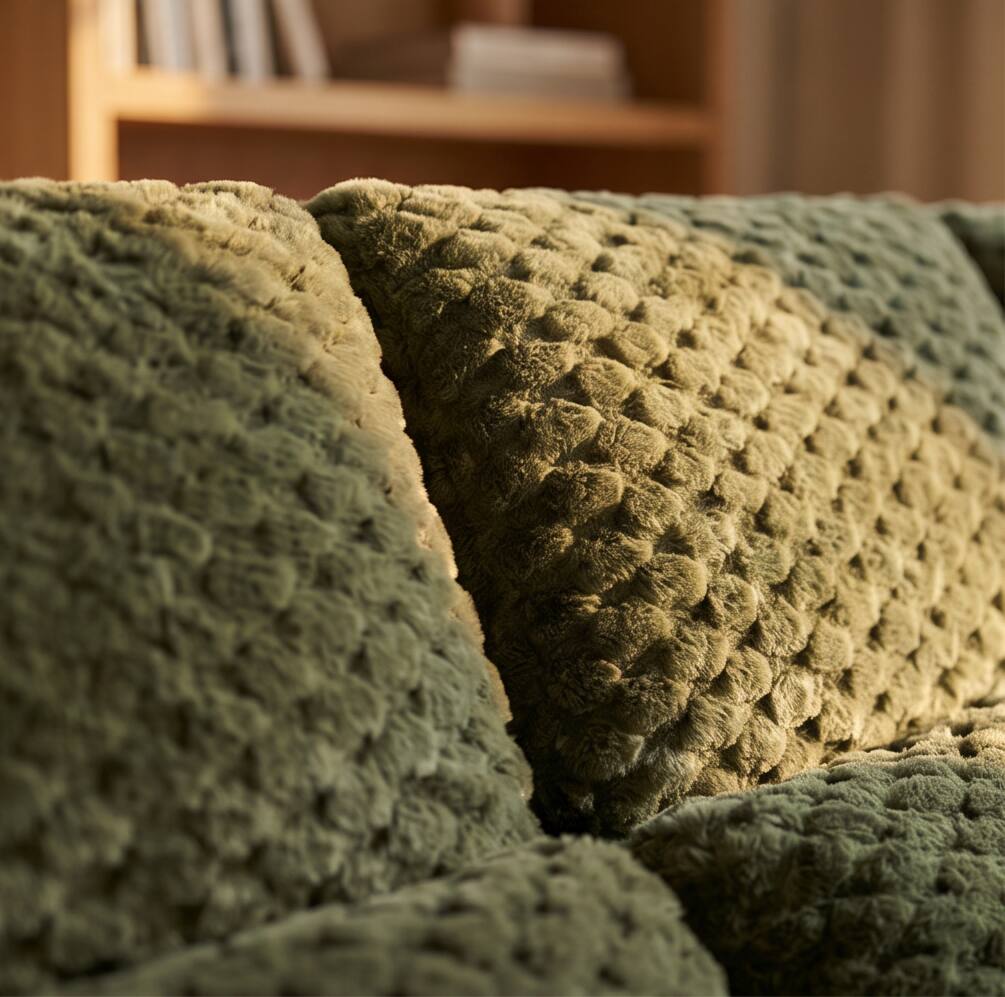 Alt View 7. Famapy - 135" Width Compressed Sectional Sofa No Assembly High-Density Foam, Pet-Friendly 3-Color Choice for Living Room - Dark Green.