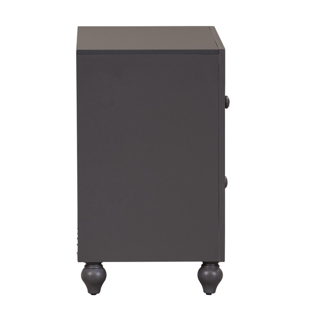 Angle. Liberty Furniture Industries - Cottage View Night Stand in Dark Gray - Gray.