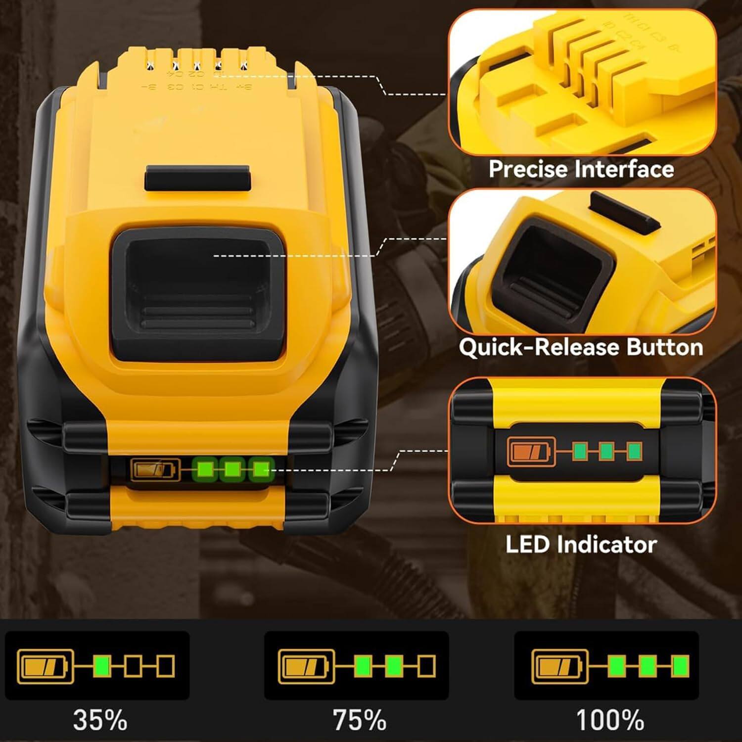 C3 A Precise Interface Quick-Release Button LED Indicator 35% 75% 100%