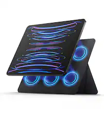 Front. SURITCH - Magnetic Stand for 11" iPad Air M2 & 10.9" Air 4-5 Gen & 11" Pro 1-4 Gen, Lightweight Portable Holder, Slim Tablet Stand - Black.