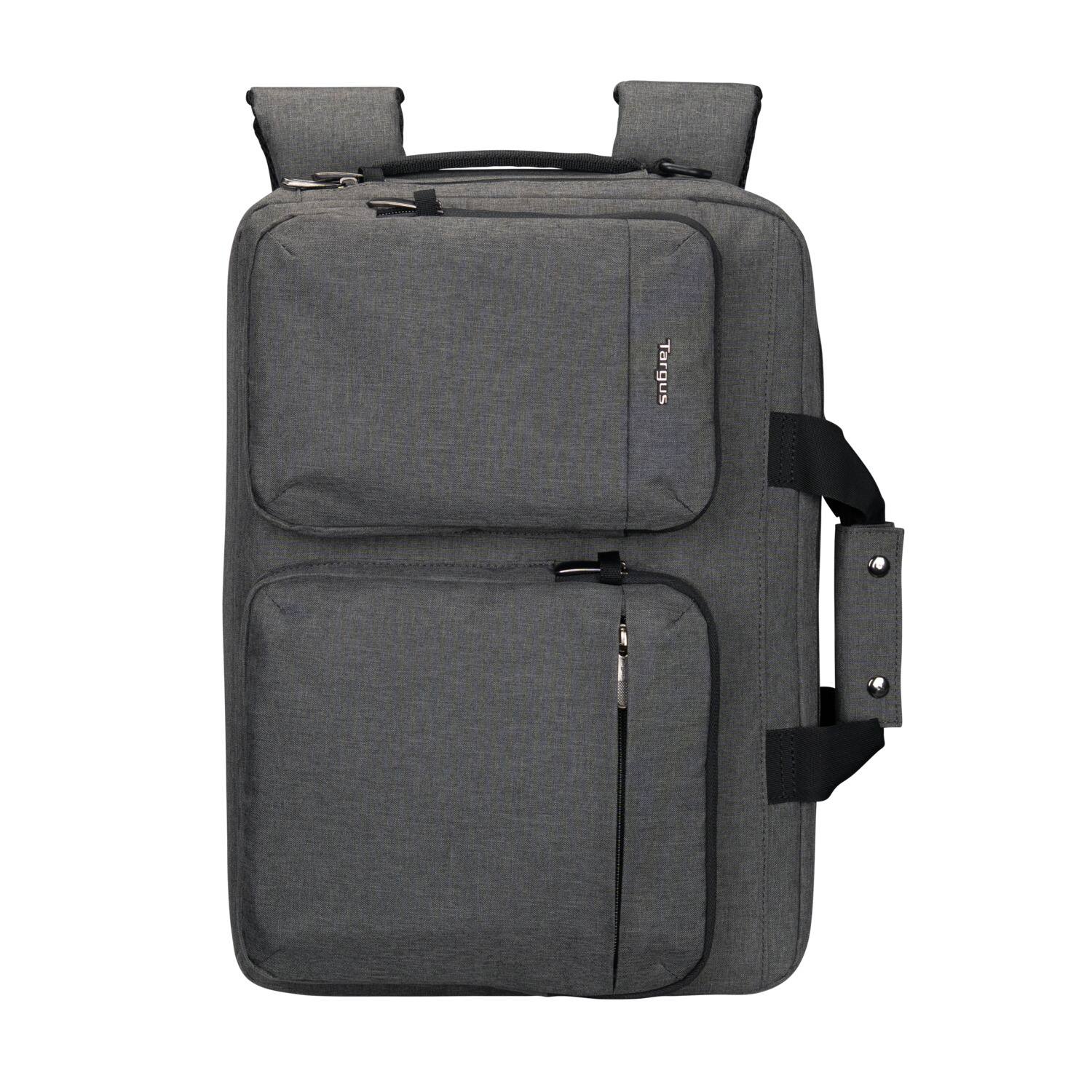 Left. Targus - 15-16” Hybrid Briefcase Backpack - Gray.