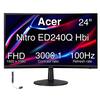 Acer 24" Nitro ED240Q Hbi FHD 3000:1 100Hz 1920 x 1080 Contrast ratio Refresh rate