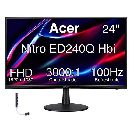 Acer 24" Nitro ED240Q Hbi FHD 3000:1 100Hz 1920 x 1080 Contrast ratio Refresh rate