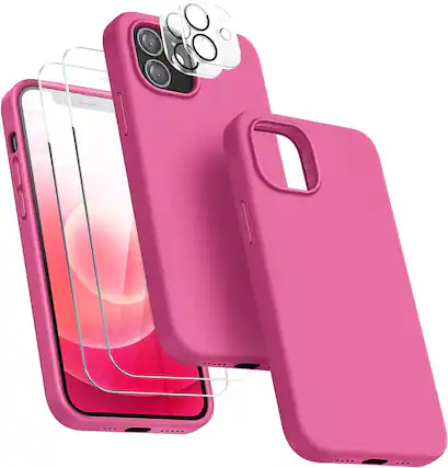 Front. Entronix - Entronix iPhone 11 Accessory Bundle - Liquid Silicone Case with Screen and Camera Protectors - Hot Pink.