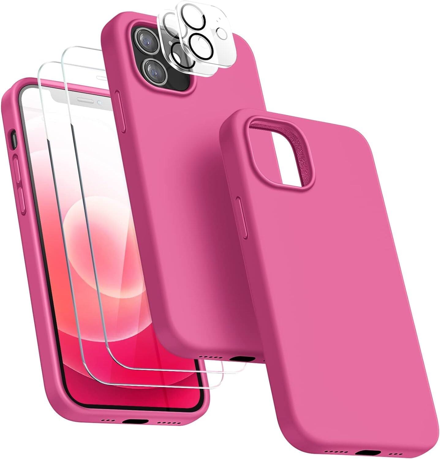 Front. Entronix - Entronix iPhone 11 Accessory Bundle - Liquid Silicone Case with Screen and Camera Protectors - Hot Pink.