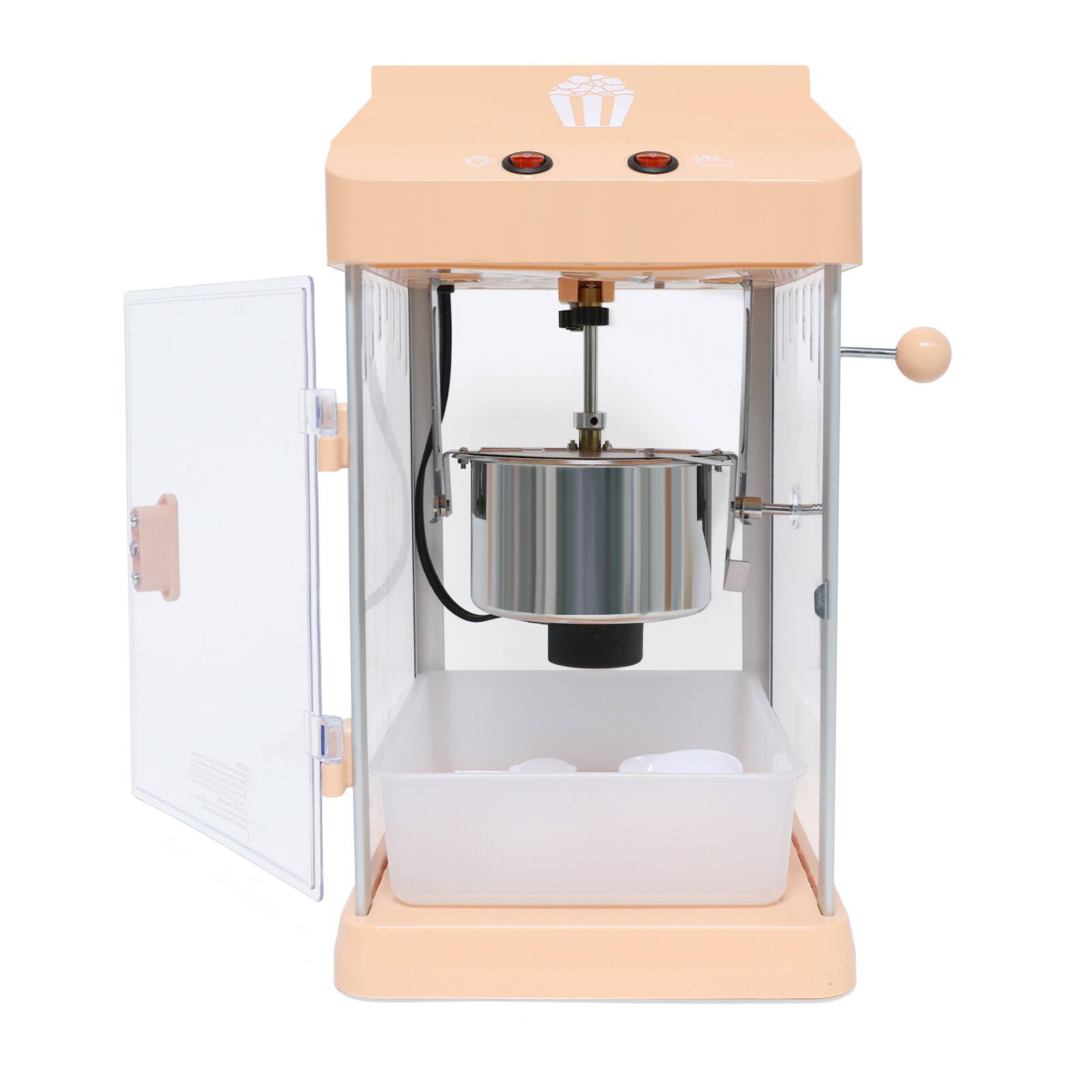 Alt View 2. GOODSILO - Tabletop Popcorn Popper Machine with Stainless Steel Kettle and Built-in Lighting for Family Entertainment - Orange.