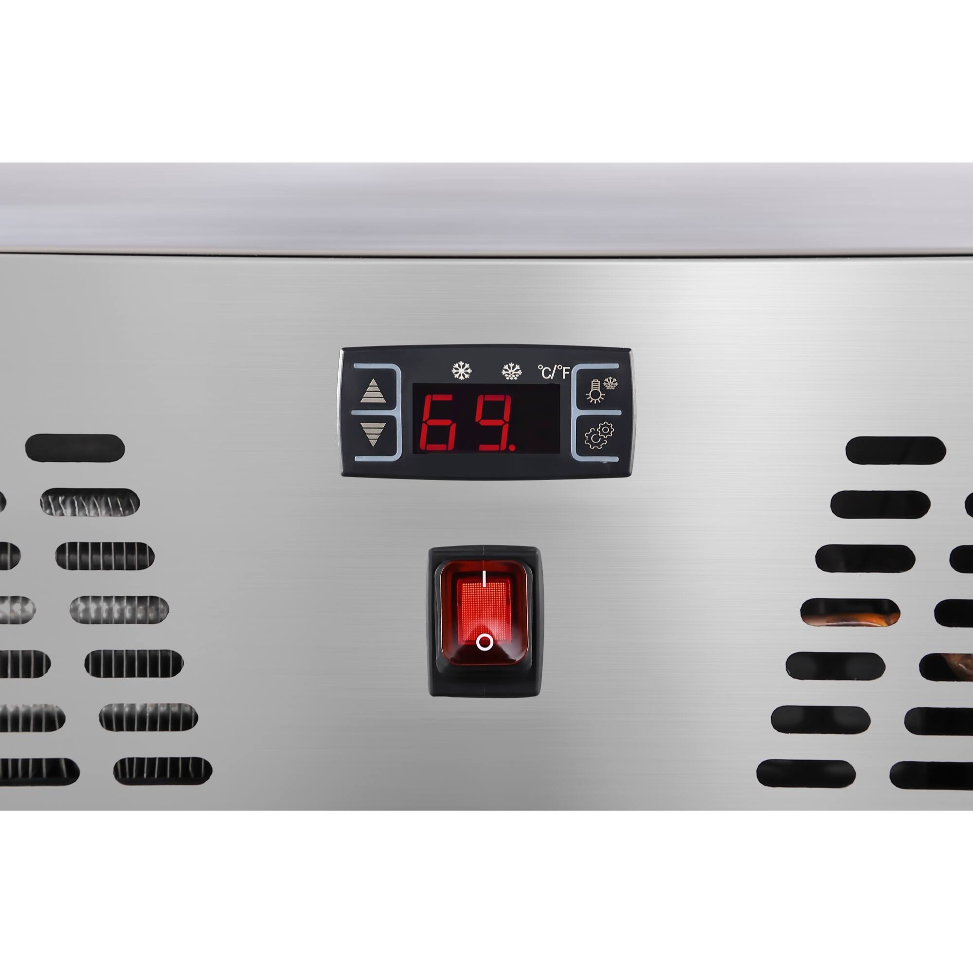 Alt View 6. Koolmore - 31 in. Countertop Ice Cream Display case with 4 Pans and Glass Sneeze Guard in Stainless-Steel (KM-CGD-8HP) - Stainless-Steel.