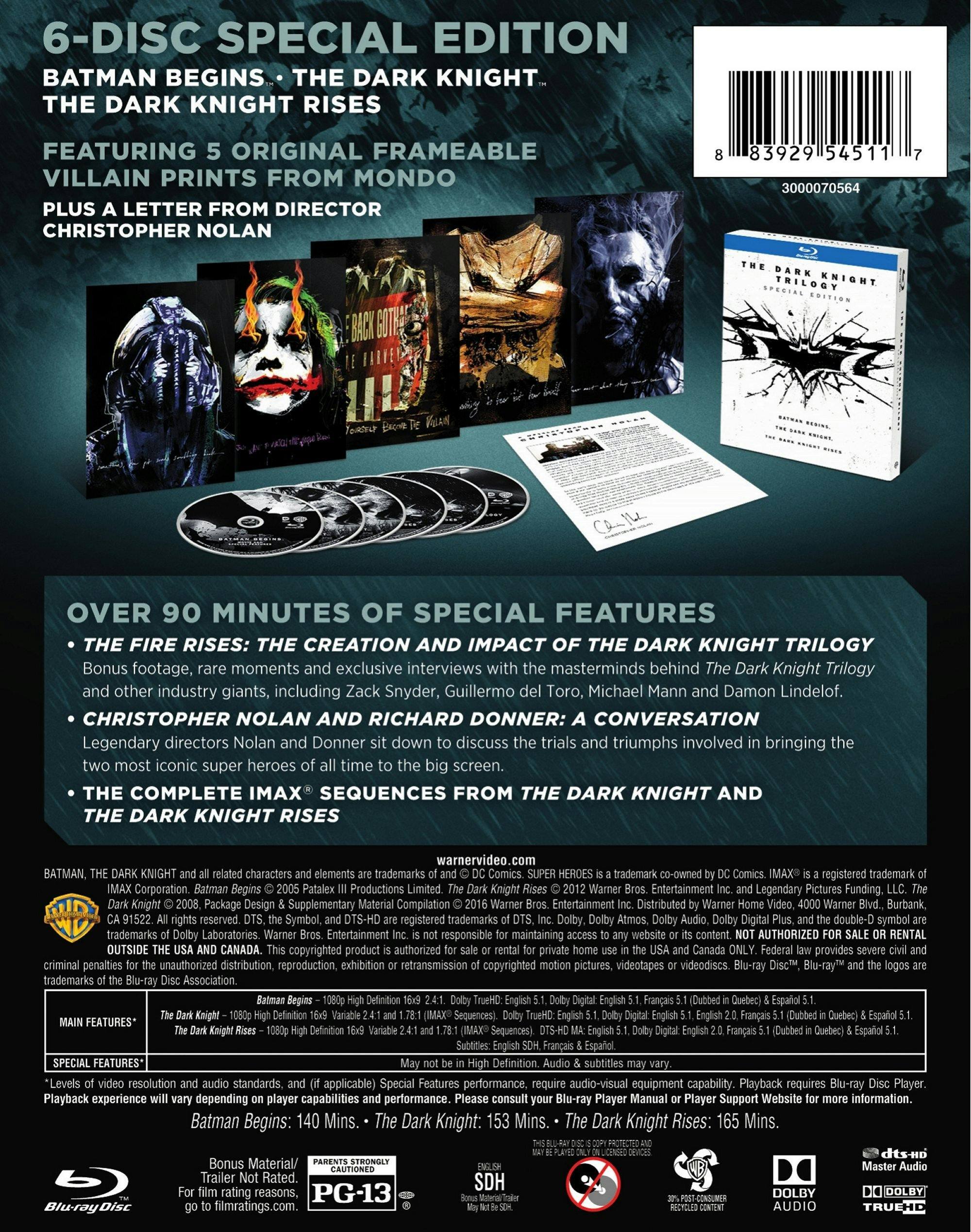 Angle. The Dark Knight Trilogy (Special Edition Box Set) [Blu-ray].