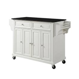 Crosley Furniture - Full Size Granite Top Kitchen Cart - White