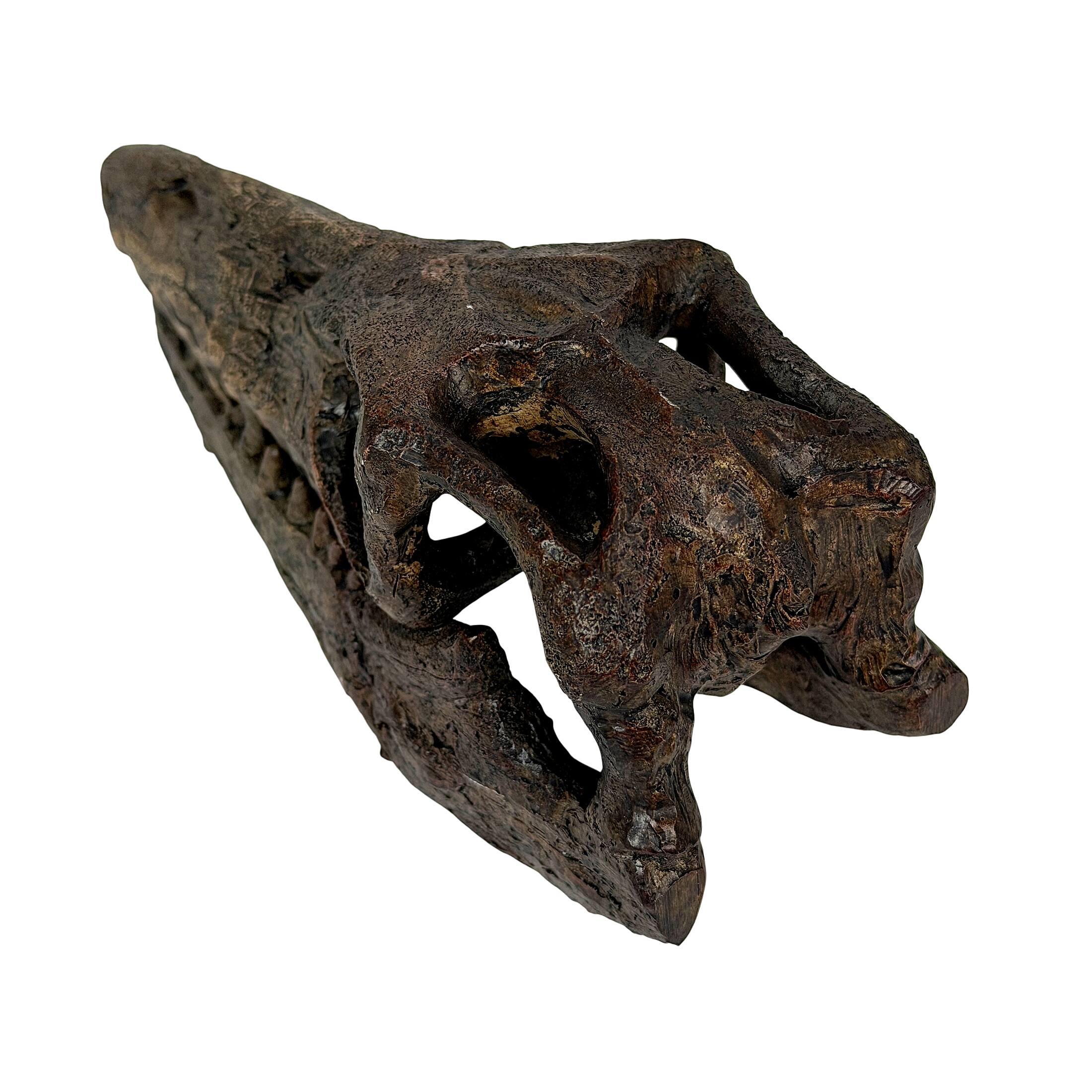 Alt View 2. Things2Die4 - Mosasaurus Statue Brown Resin Prehistoric Tabletop Decor 7.5 Inch - Brown.