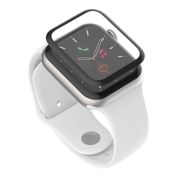 Left. Belkin - TrueClear Curve Screen Protector for Apple Watch Series 6/SE/5/4 (44mm) - Clear.