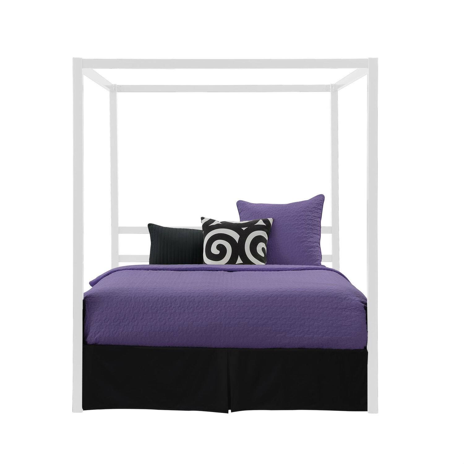Angle. Hivvago - Hivvago Queen size Modern Metal Canopy Bed - No Box-Springs Required - White.