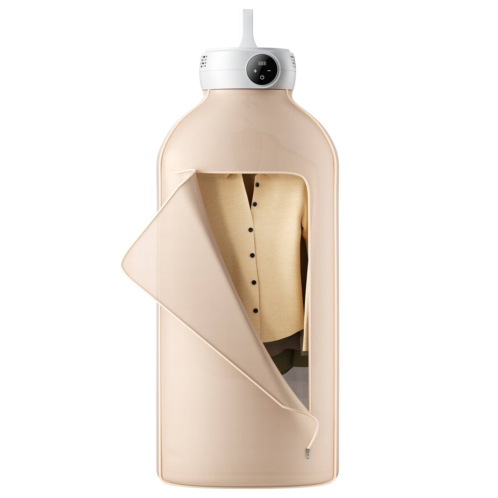 Alt View 9. Glintex - Portable Clothes Dryer, Foldable Mini Garment Dryer, PTC Heating, Touch Timer 30–300 Min, Holds 9 Garments - White.