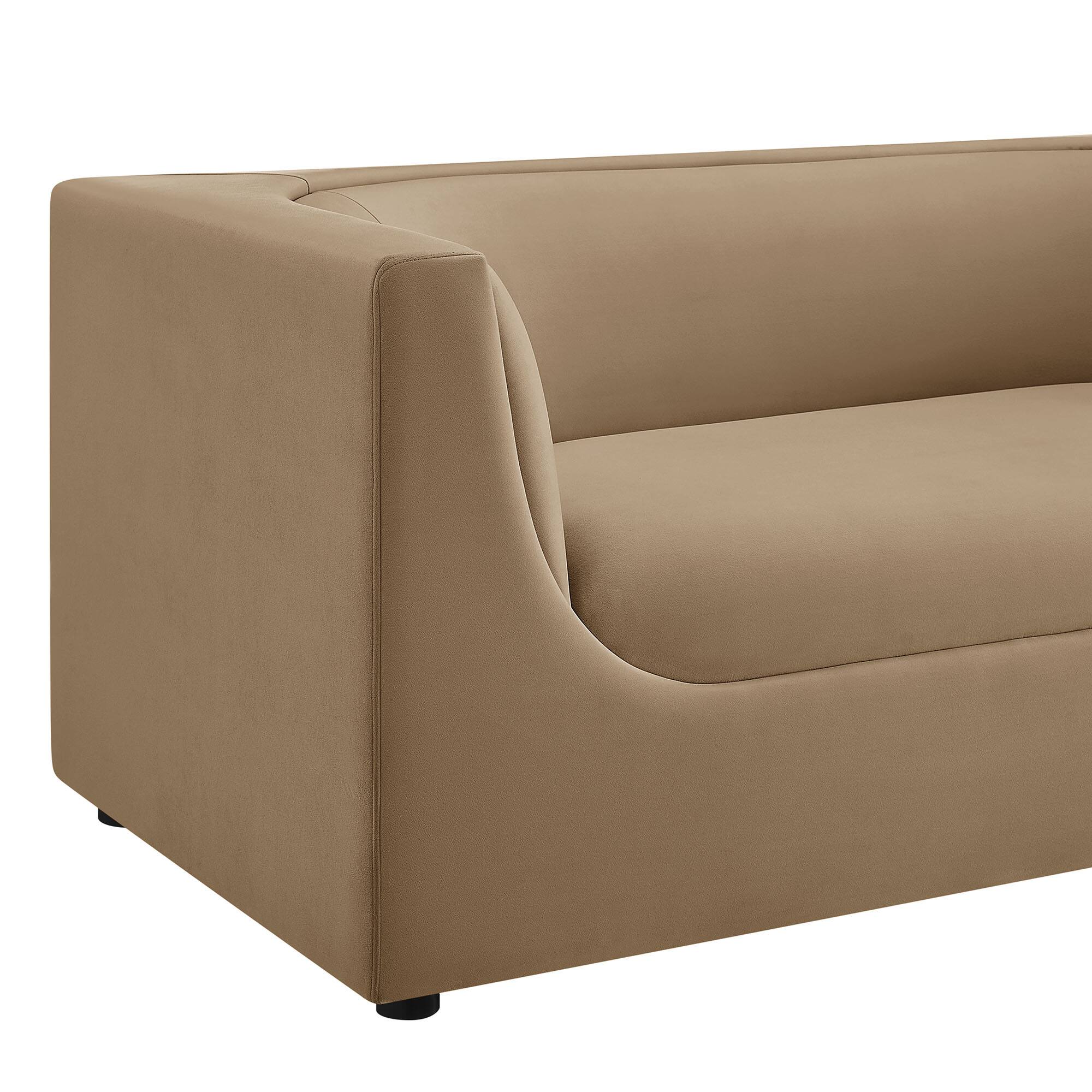 Alt View 6. Modway - Hilda 67" Curved Back Performance Velvet Loveseat by Modway - Taupe.