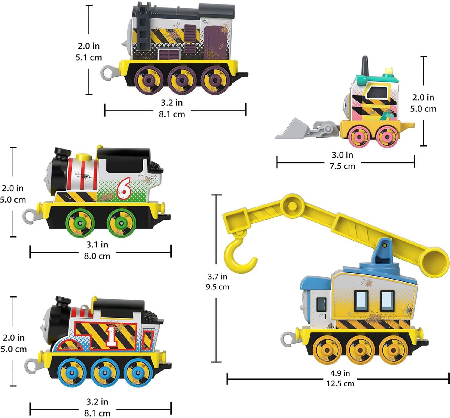 2.0 in 5.1 cm  
3.2 in 8.1 cm  
2.0 in 5.0 cm  
2.0 in 5.0 cm  
3.0 in 7.5 cm  
3.1 in 8.0 cm  
2.0 in 5.0 cm  
3.7 in 9.5 cm  
4.9 in 12.5 cm