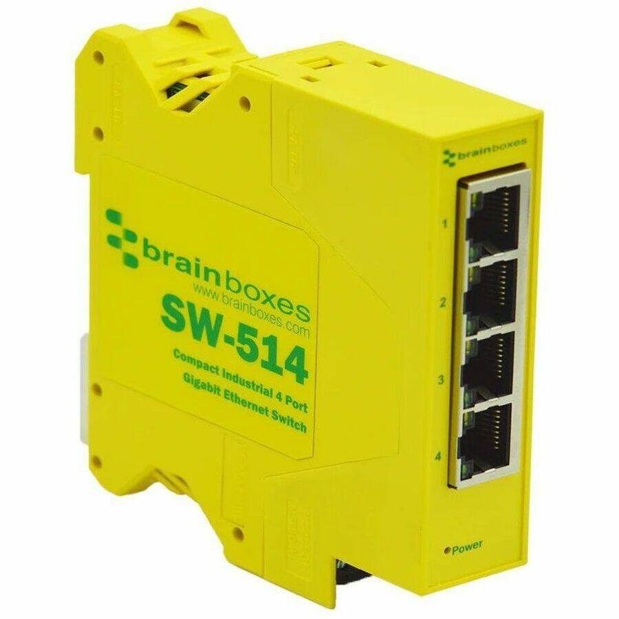 brainboxes SW-514 www.brainboxes.com Compact Industrial Gigabit Ethernet 4 Port Switch
