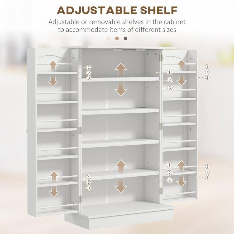 ADJUSTABLE SHELF

Adjustable or removable shelves in the cabinet to accommodate items of different sizes