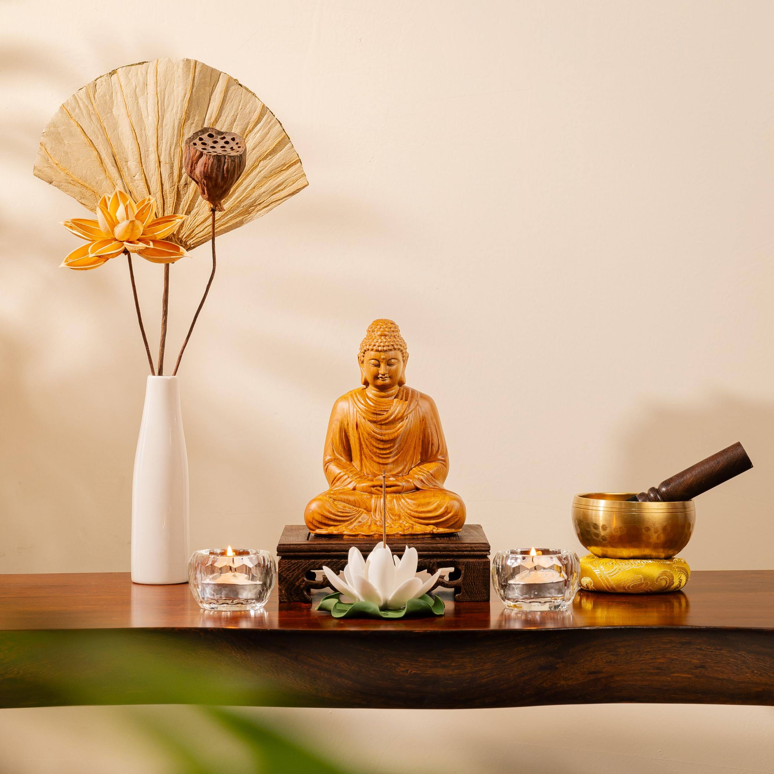 Alt View 6. Refined Abode Design - Buddha Statues For Home Decor Meditation Accessories Zen Spiritual Small Statue Yoga Gift Women And Men - Meditating Buddha on Lotus.