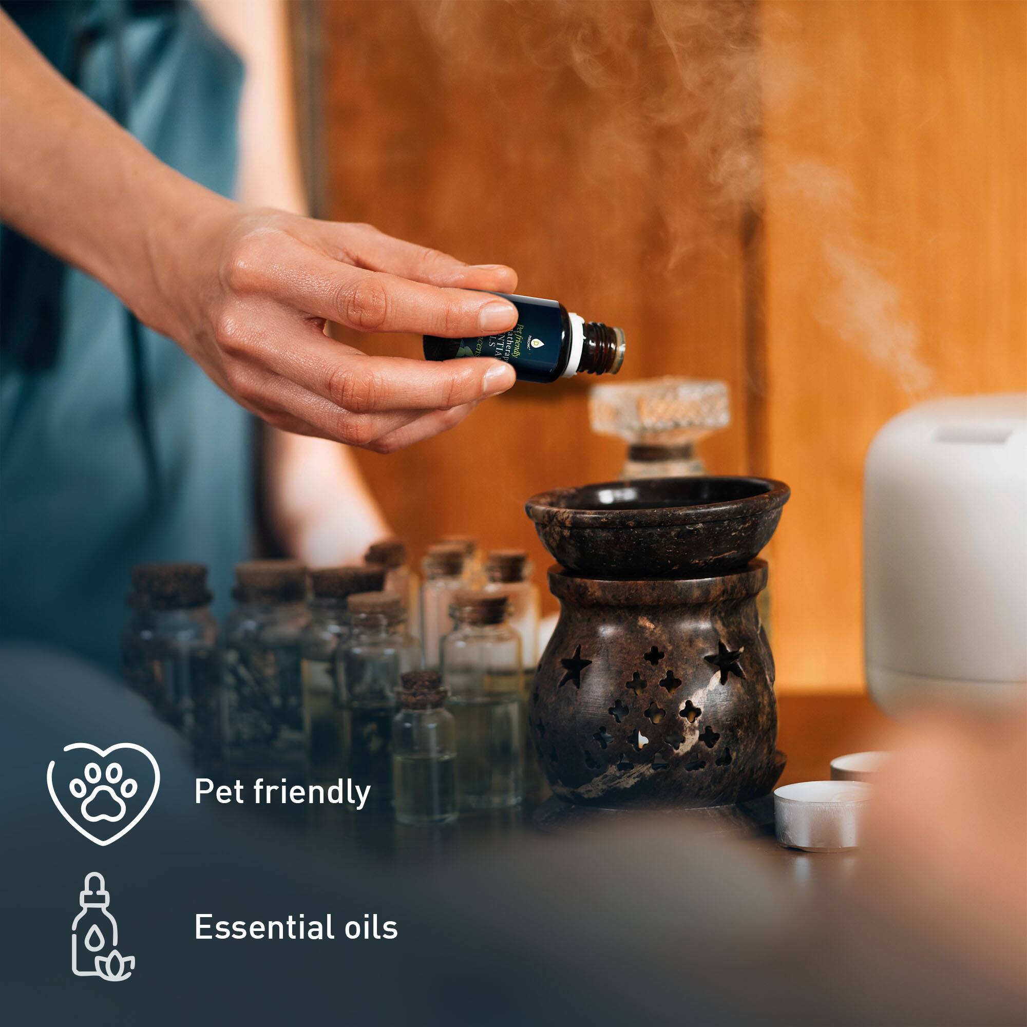Pet friendly  
Essential oils