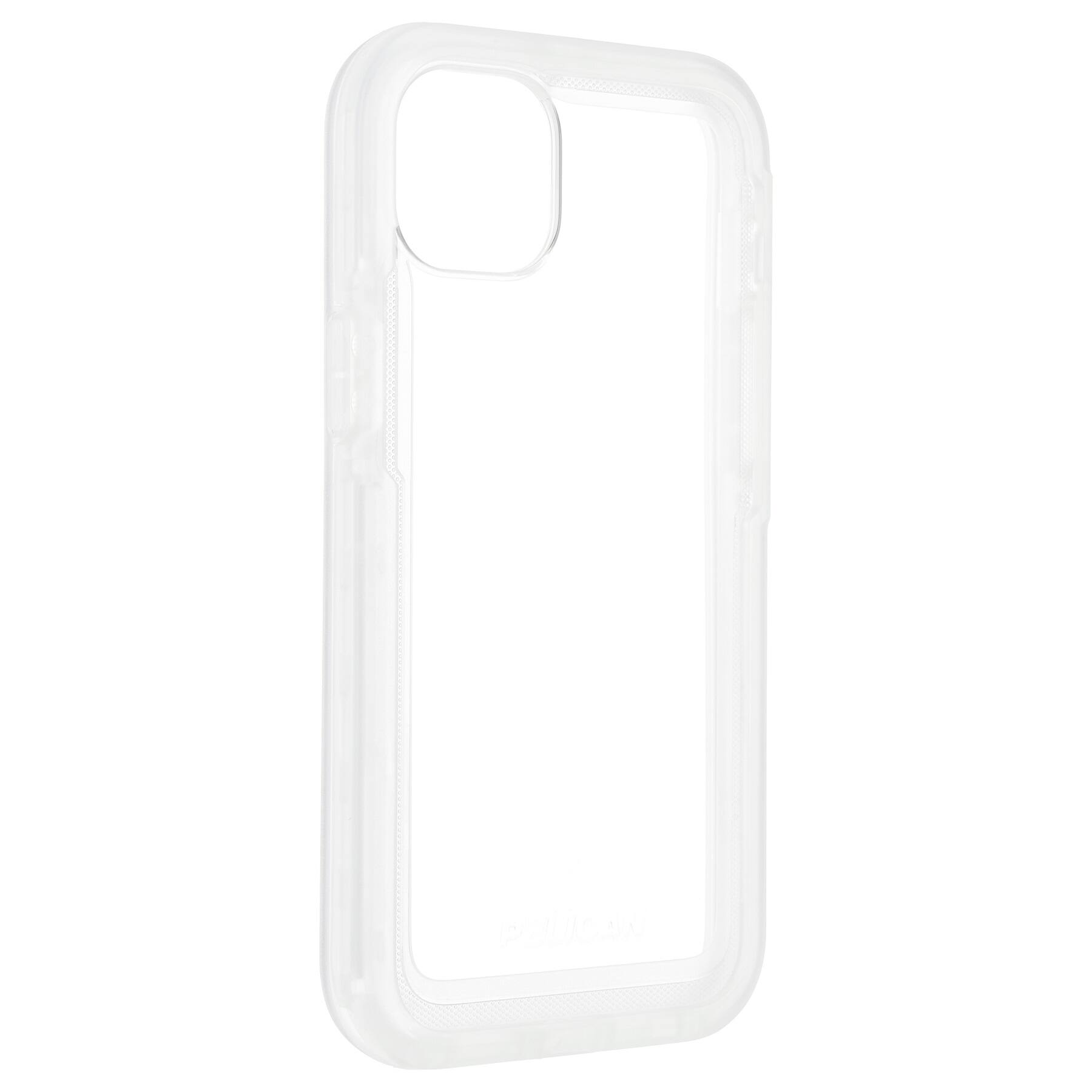 Angle. Pelican - Voyager Antimicrobial Hardshell Case for Apple iPhone 14 Plus - Clear.