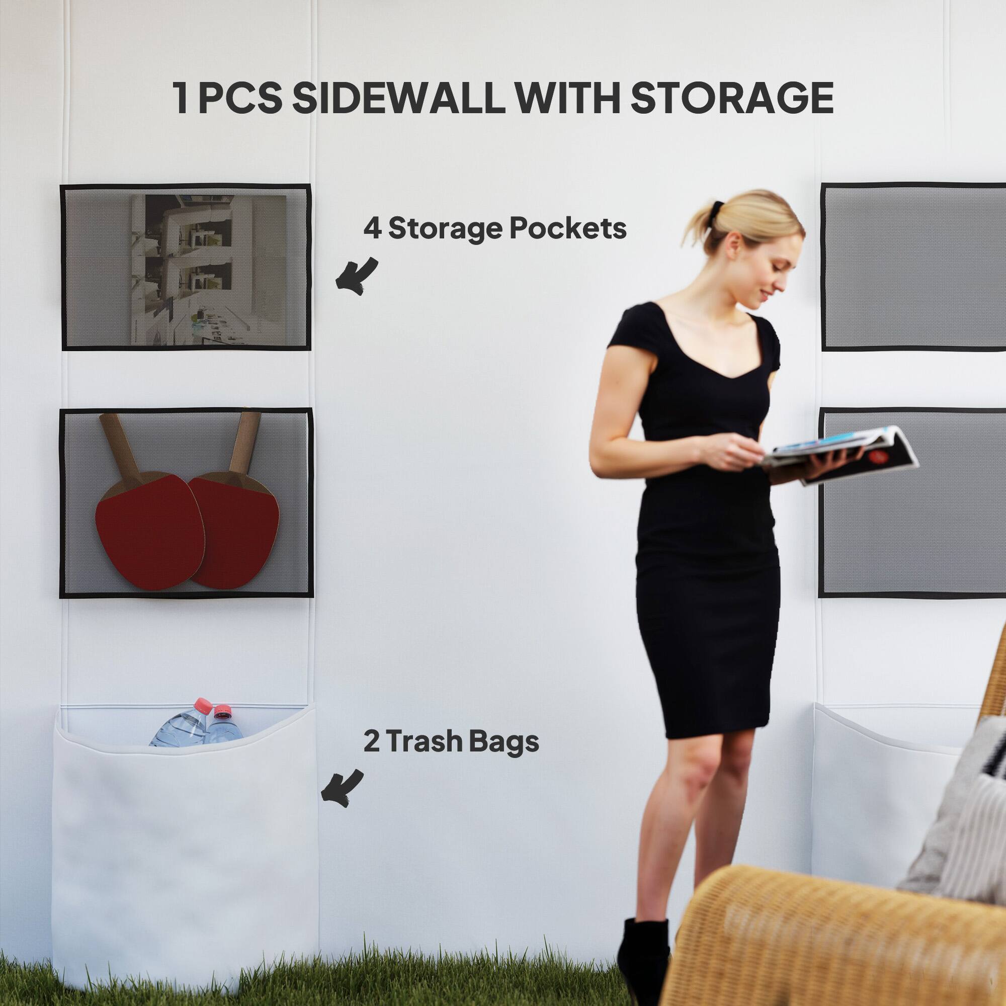 1 PCS SIDEWALL WITH STORAGE
4 Storage Pockets
2 Trash Bags