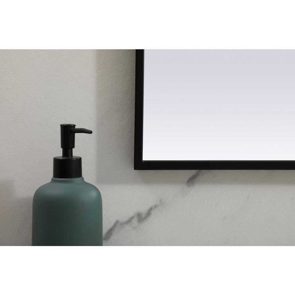 Alt View 1. Elegant Decor - Metal Frame Arch Mirror 36x34 Inch in Black - Black.