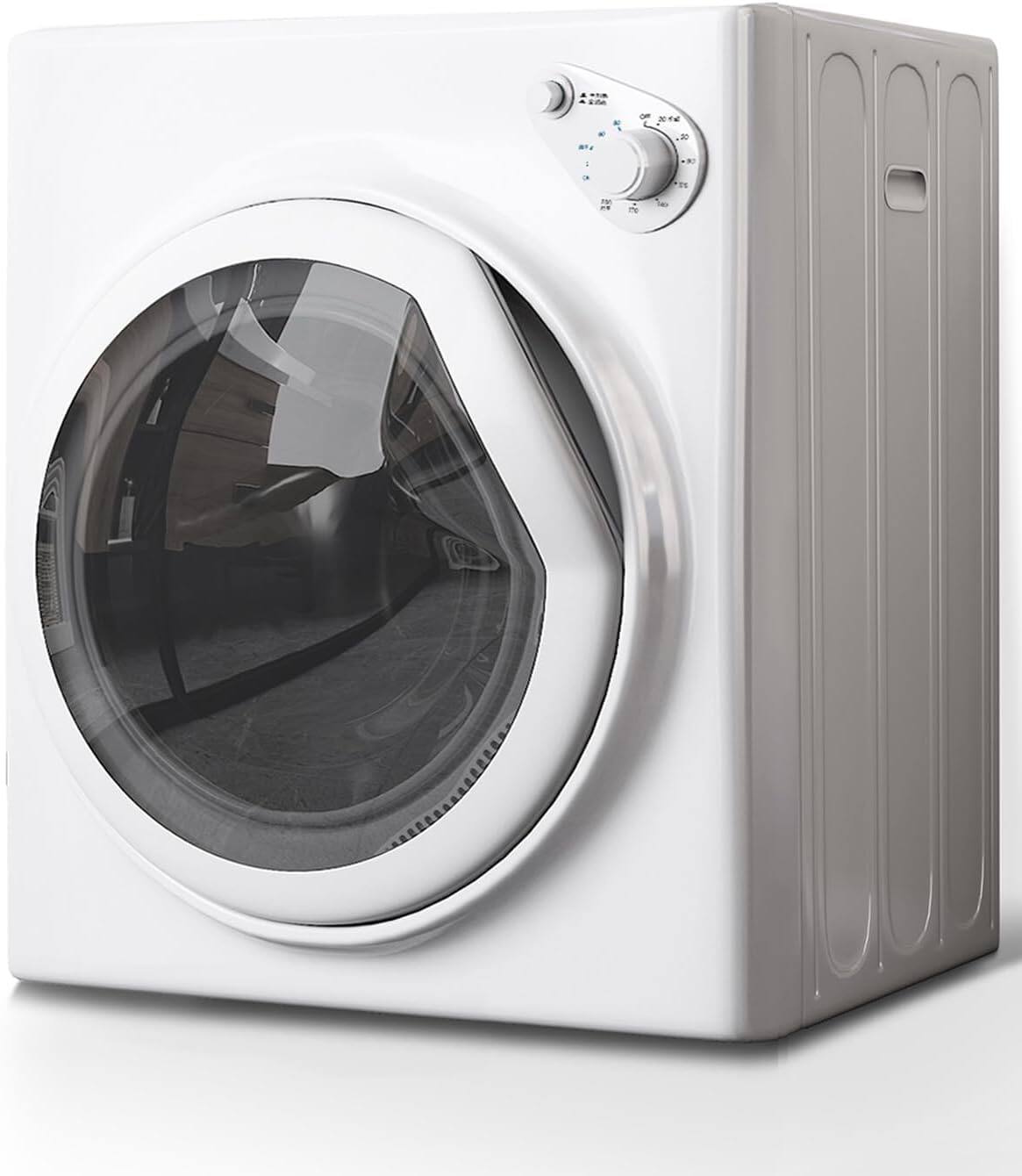 Front. Circus Cirle - 3.5 Cu. Ft Compact Dryer,  13.2 lbs Front Load Electric Dryer  - White.