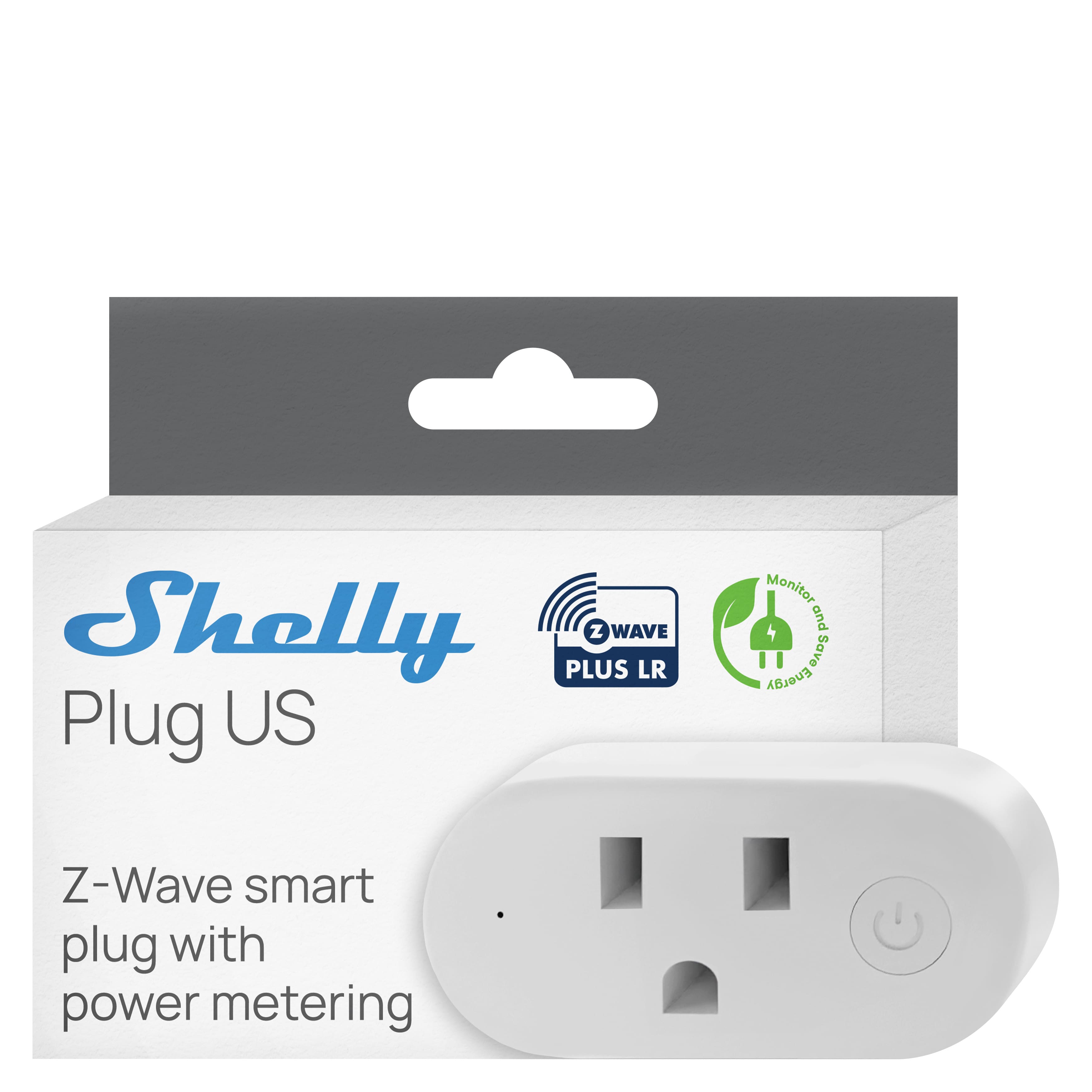 Shelly - Wave Plug US LR Smart Plug with Power Monitoring, 15A/1800W, Z-Wave Long Range - White