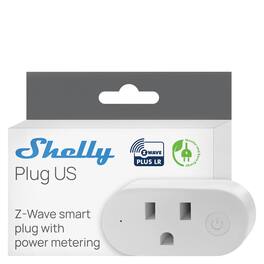 Shelly - Wave Plug US LR Smart Plug with Power Monitoring, 15A/1800W, Z-Wave Long Range - White