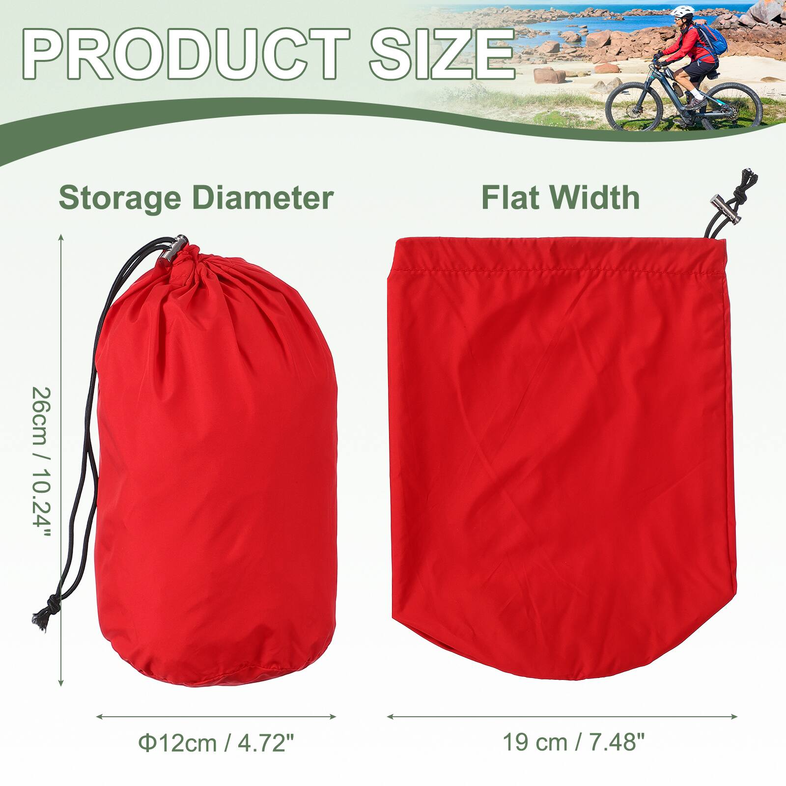 PRODUCT SIZE

Storage Diameter: 26cm / 10.24"

Flat Width: 19cm / 7.48"