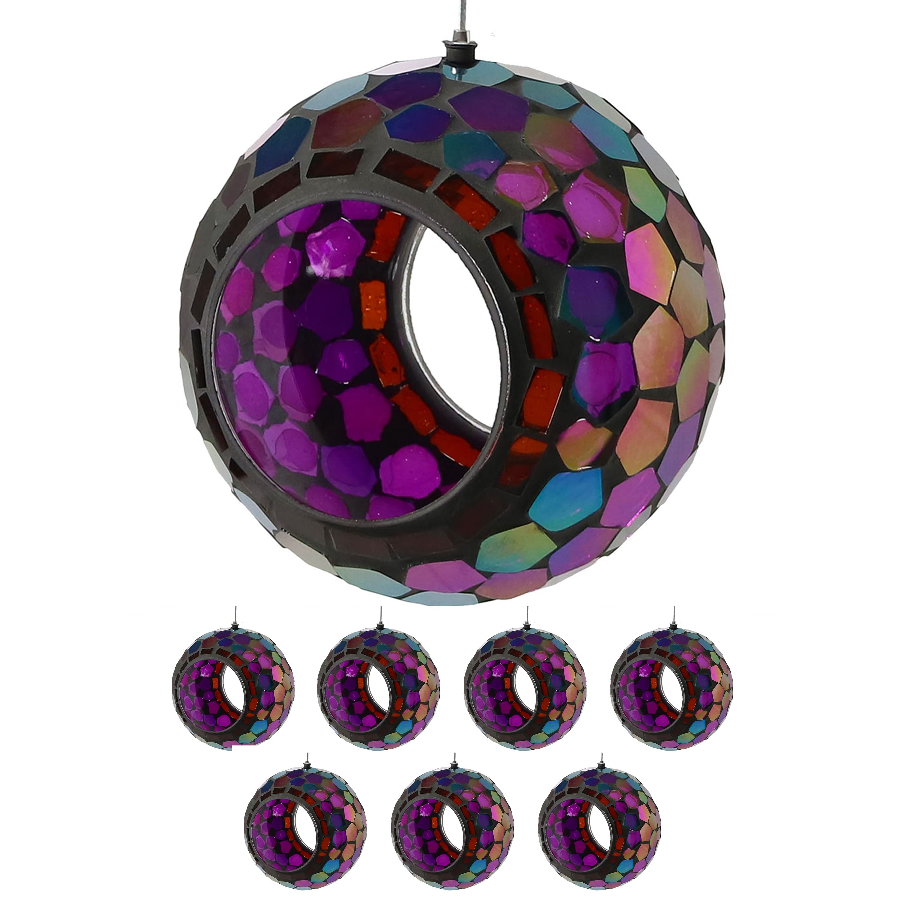 Sunnydaze - Round Mosaic Hanging Bird Feeder - 6 in - 8 ct - Iridescent Purple Mosaic price history on PriceWatchPro