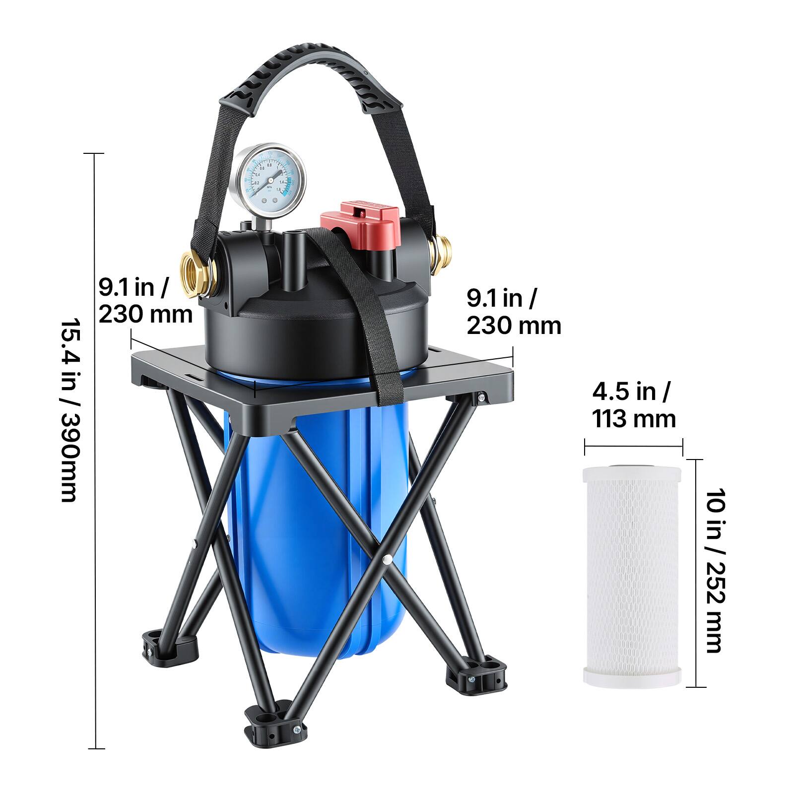 9.1 in / 230 mm  
15.4 in / 390 mm  
4.5 in / 113 mm  
10 in / 252 mm