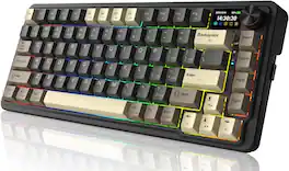 Womier - Redragon K751 75% Wireless Mechanical Gaming Keyboard for PC/Mac with Screen Knob - Black