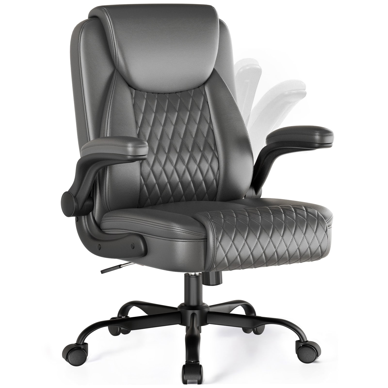 Front. CloudRest Pro - Ergonomic Office Chair Swivel Tilt Gaming Chair with Lumbar Support Computer Chair,Gray - Gray.