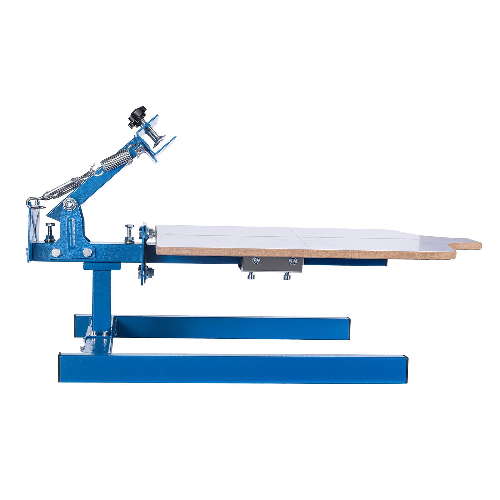 Alt View 5. VEVOR - Screen Printing Machine 1 Color 1 Station Silk Screen Printing Press, 21.3 x 17.7 in Platen, Adjustable Tension - Blue.
