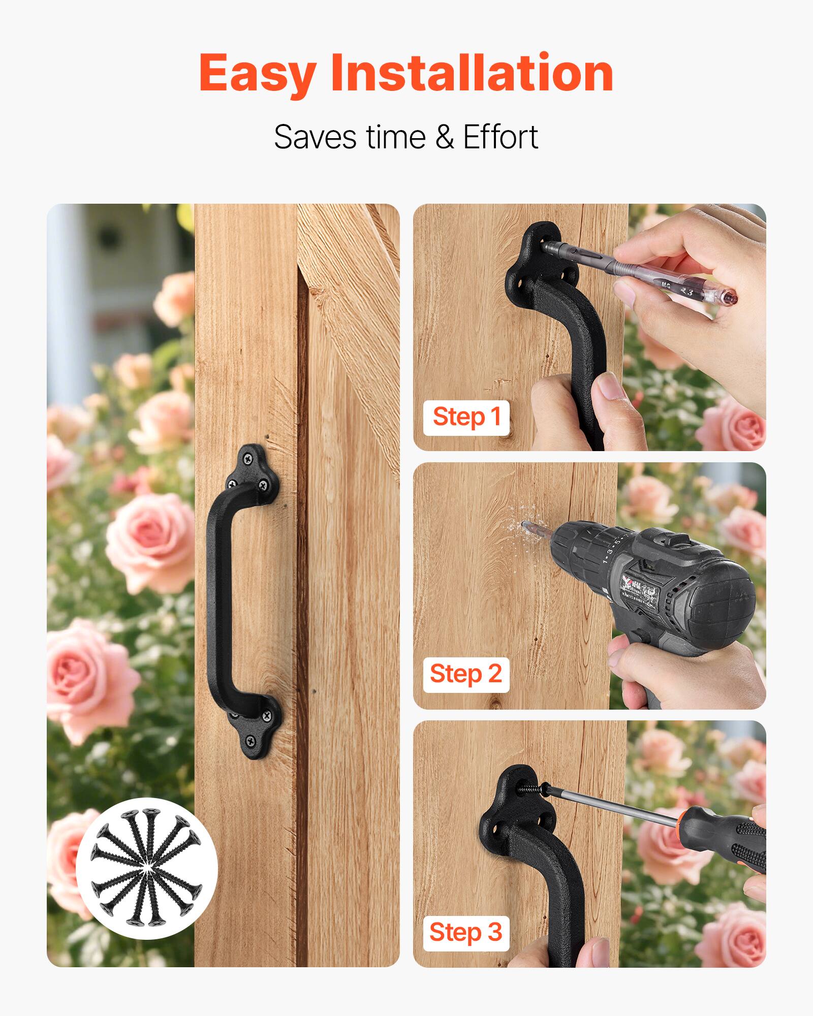 Easy Installation  
Saves time & Effort  

Step 1  
Step 2  
Step 3