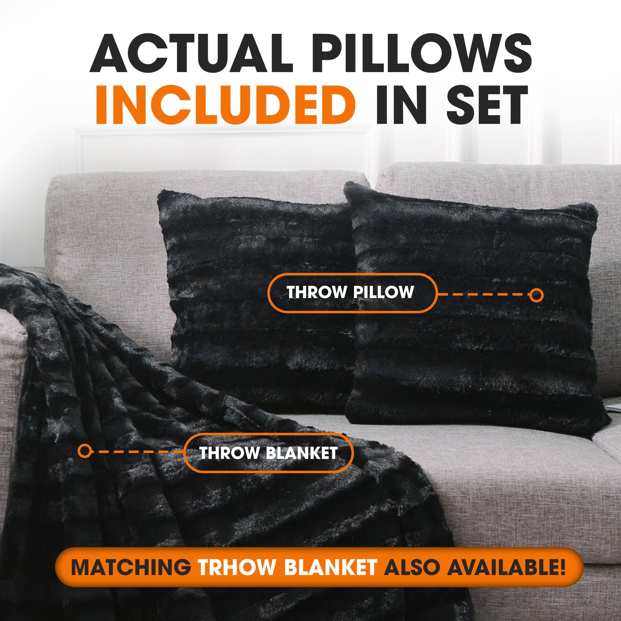 ACTUAL PILLOWS INCLUDED IN SET

THROW PILLOW

THROW BLANKET

MATCHING THROW BLANKET ALSO AVAILABLE!