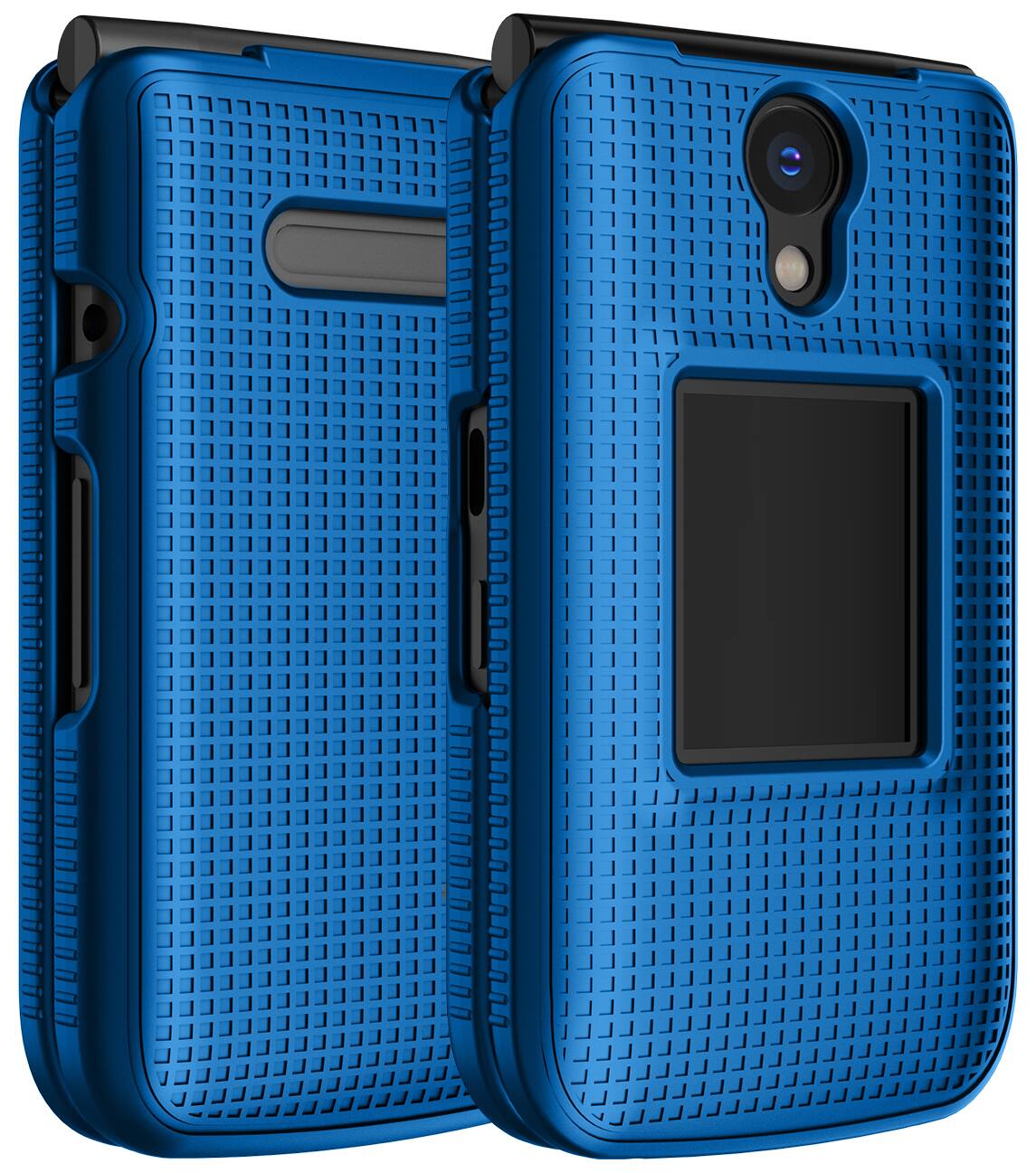Front. Nakedcellphone - Case for Verizon Orbic Journey Pro/Lite Flip Phone - Hard Shell Cover - Blue.