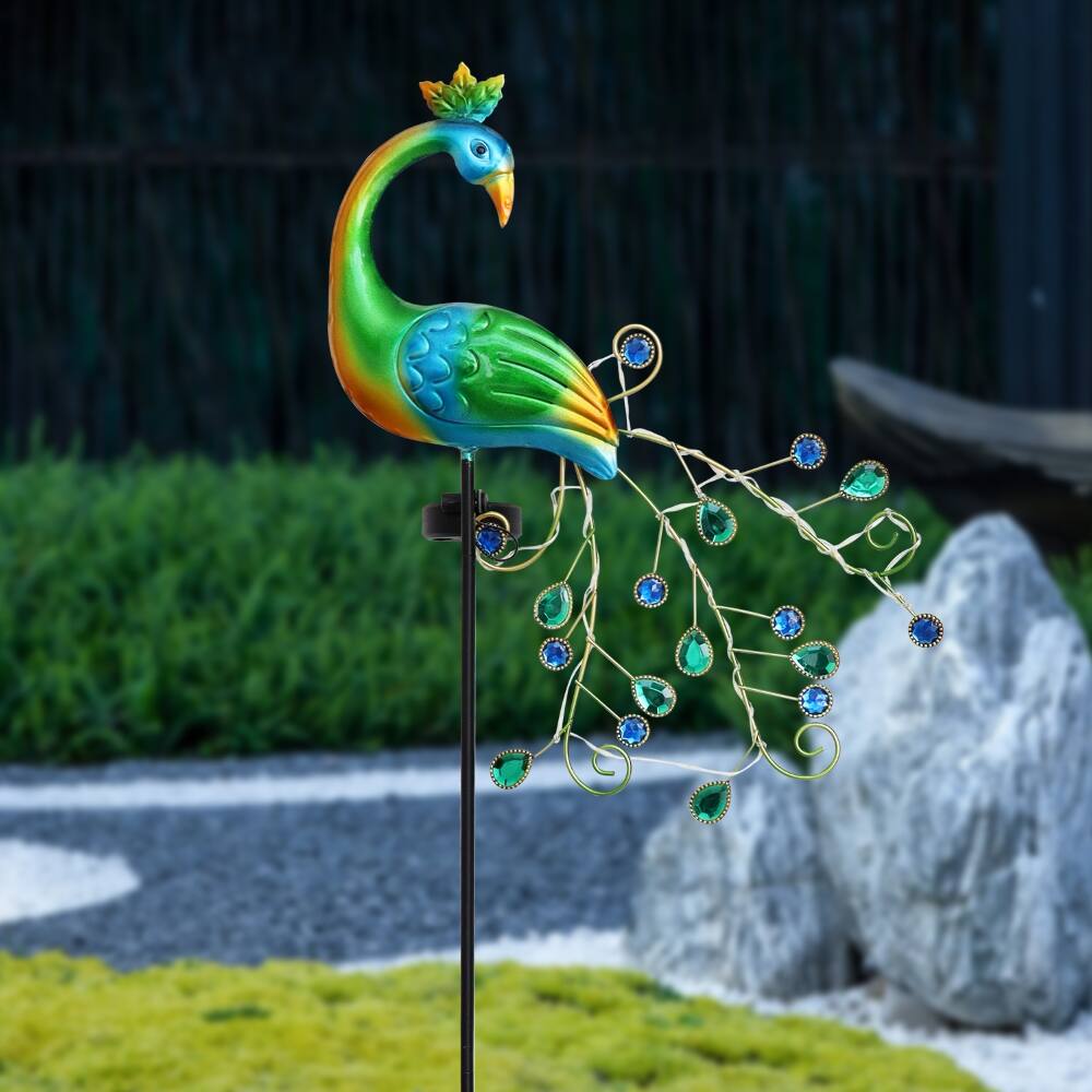 Alt View 4. BEARSOLIM - Large-tailed Peacock Garden Outdoor Light.