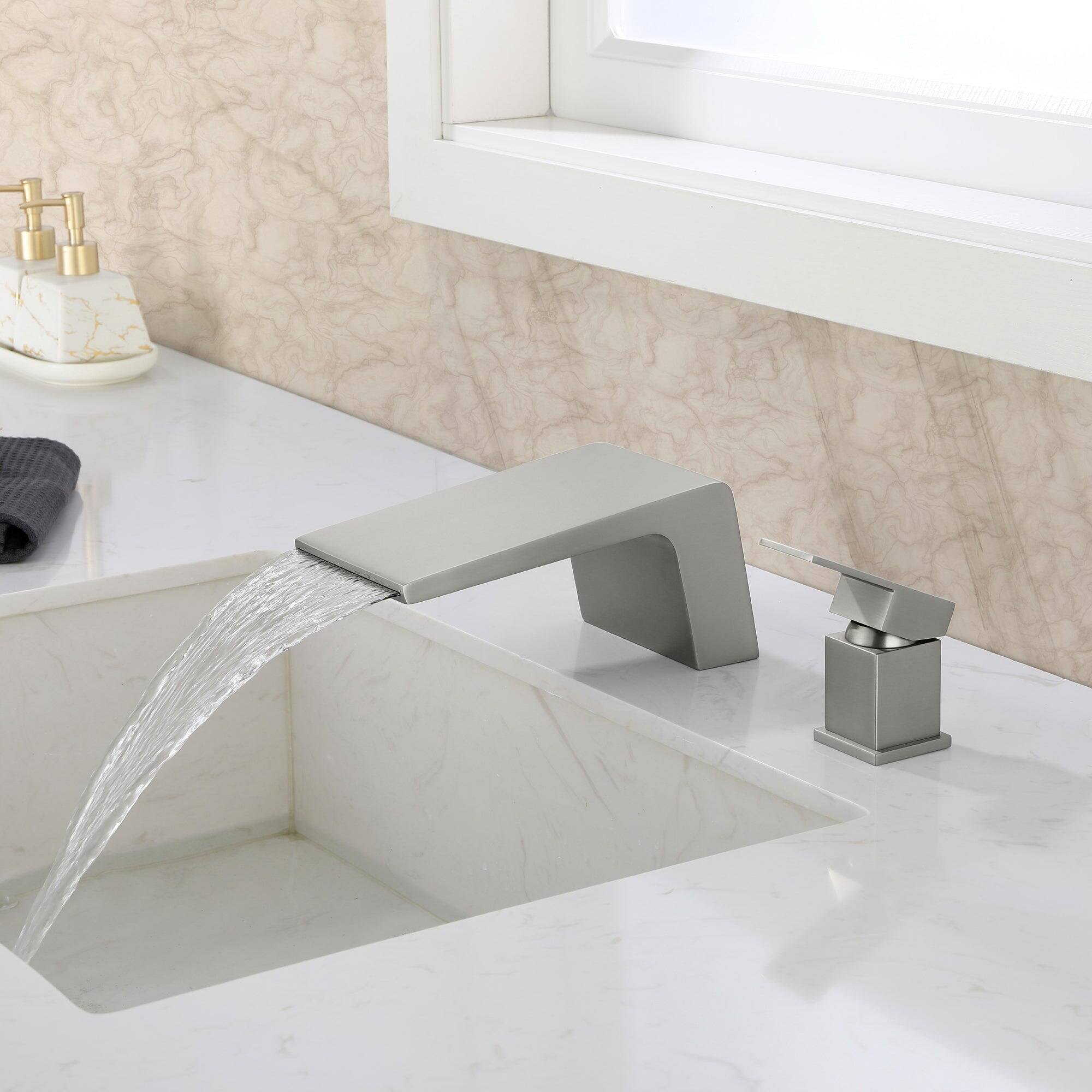 Alt View 2. Boyel Living - Brushed Faucet SUS304 12cm Waterfall Spout cUPC Cartridge Single Handle - Brushed Nickel.