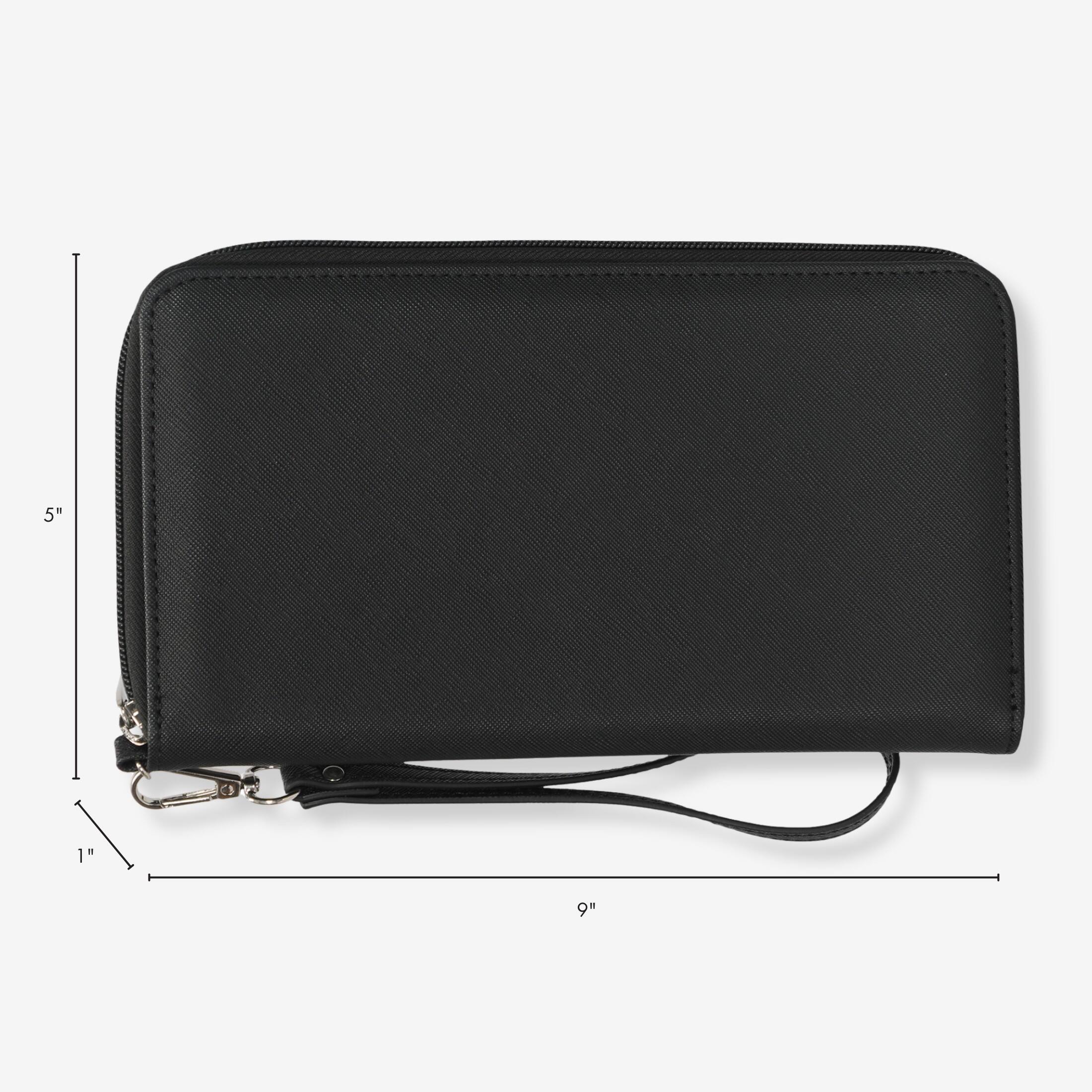 Alt View 1. Hynes Eagle - Luxe RFID Travel Passport Wallet - Jet Black.