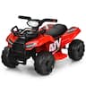 Gymax - 6V 4 Wheels ATV Quad Ride On Car Kids Ride-On Toy w/ Music Horn LED Light - Red