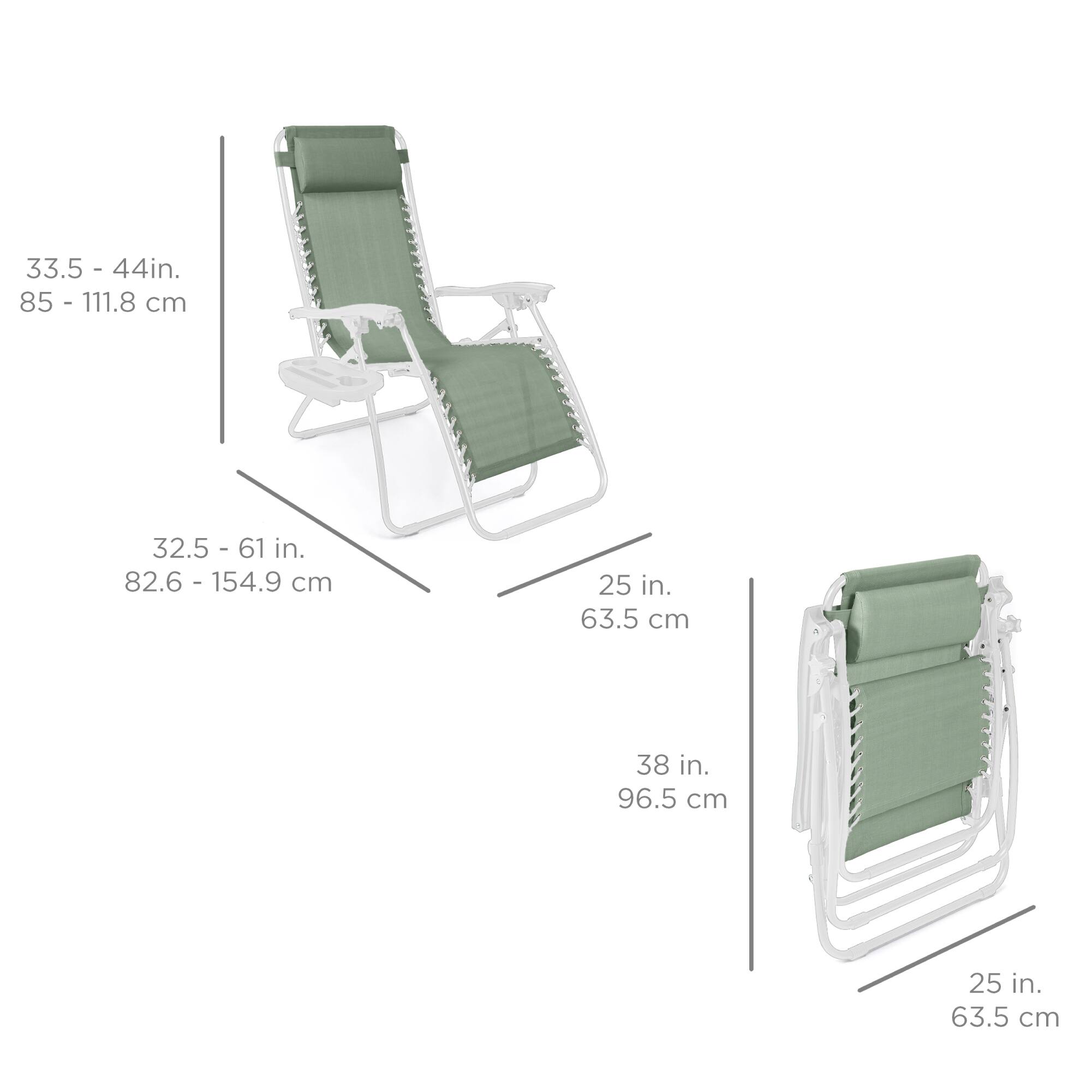 33.5 - 44 in.  
85 - 111.8 cm  

32.5 - 61 in.  
82.6 - 154.9 cm  

25 in.  
63.5 cm  

38 in.  
96.5 cm  

25 in.  
63.5 cm