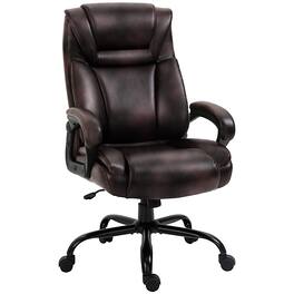 Vinsetto - Big and Tall 400lbs Executive Office Chair with Wide Seat, High Back Leather Computer Desk Chair - Brown
