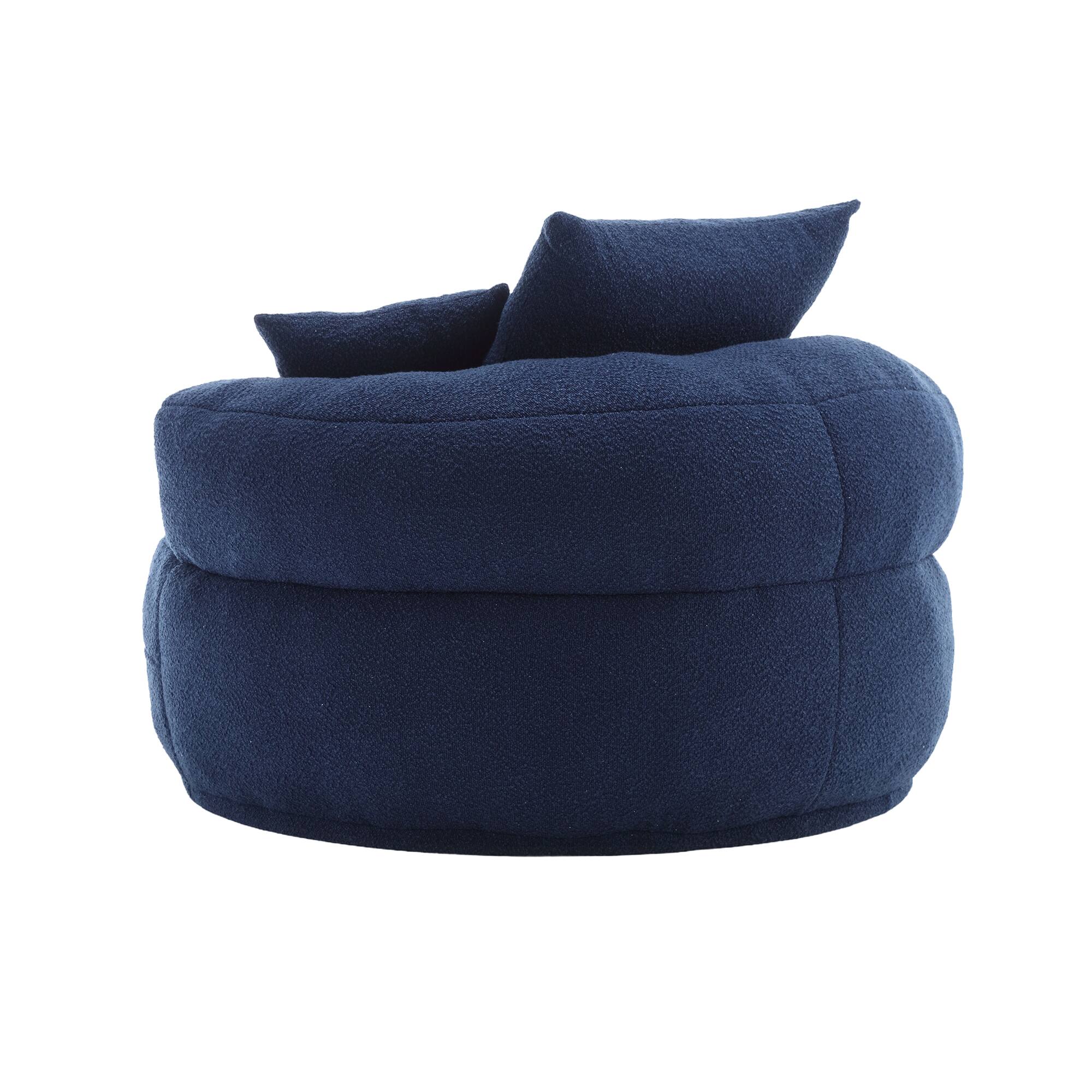 Alt View 1. GOODSILO - Chenille Fluffy Sleeper Chair - Modern Single Sofa for Living Room, Bedroom, Lounge & Projection Room - No Assembly - Navy.