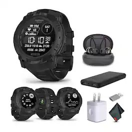 Garmin - Instinct 3, 50mm, Solar, Tactical Edition, Air Pro TWS Wireless EarBuds, Bundle - may vary - (2025)