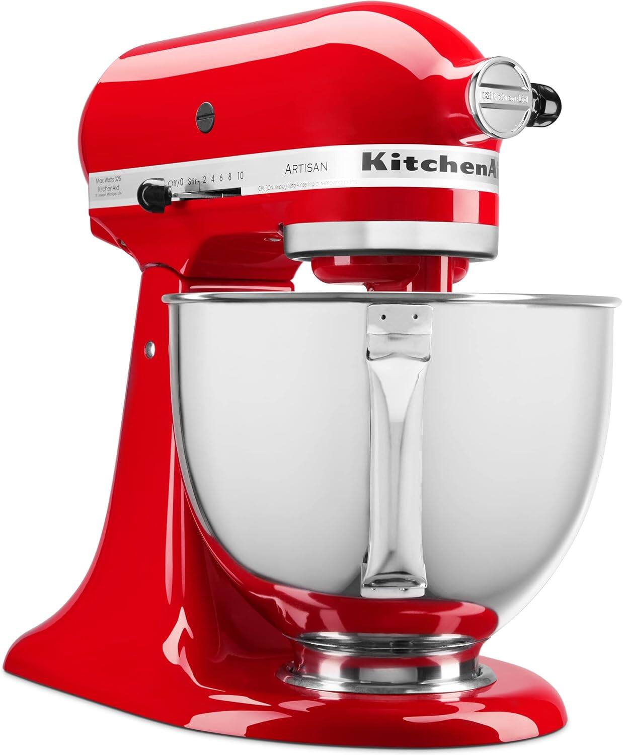 KitchenAid  
ARTISAN  

Off / 0 1 2 3 4 5 6 7 8 10  

Max with 325  
KitchenAid  

ca. 1000W cupcake mixer  

CAUTION 209 below