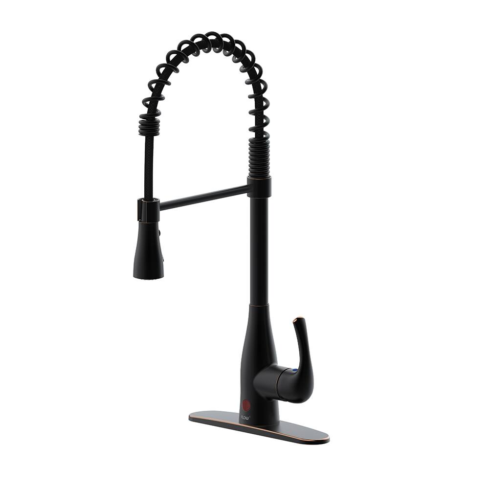 Front. Bio Bidet - Flow Motion Activated Spring Neck Kitchen Faucet  Oil Rubbed Bronze - Oil Rubbed Bronze.