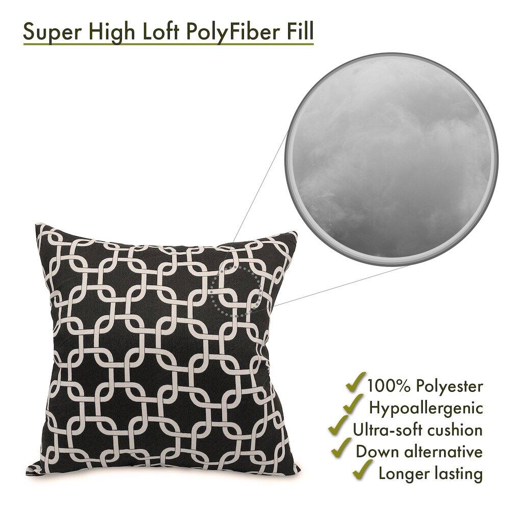 Super High Loft PolyFiber Fill

- 100% Polyester
- Hypoallergenic
- Ultra-soft cushion
- Down alternative
- Longer lasting