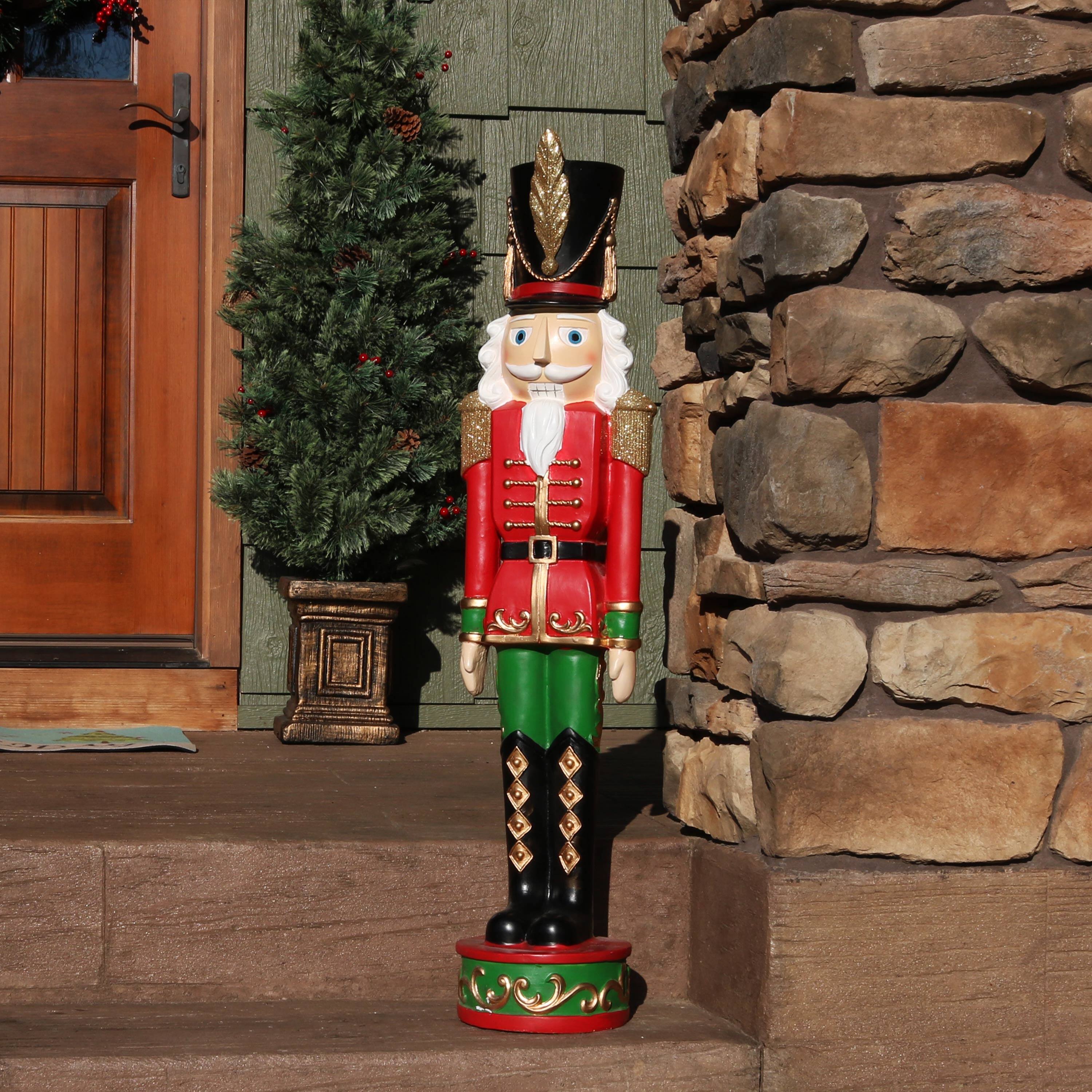 Alt View 8. Sunnydaze - Kristoff the Christmas Nutcracker Soldier - 1 Statue - 37" - Red.